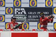 Aryton Senna and JJ Lehto at the Grand Prix of San Marino